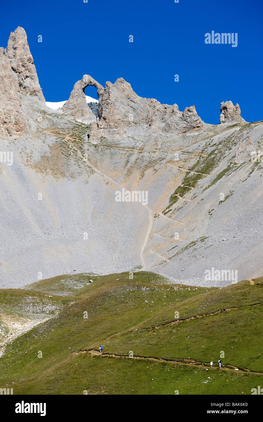France, Tignes, Vanoise Massif, L'Aiguille Percee (2748m) Stock Photo