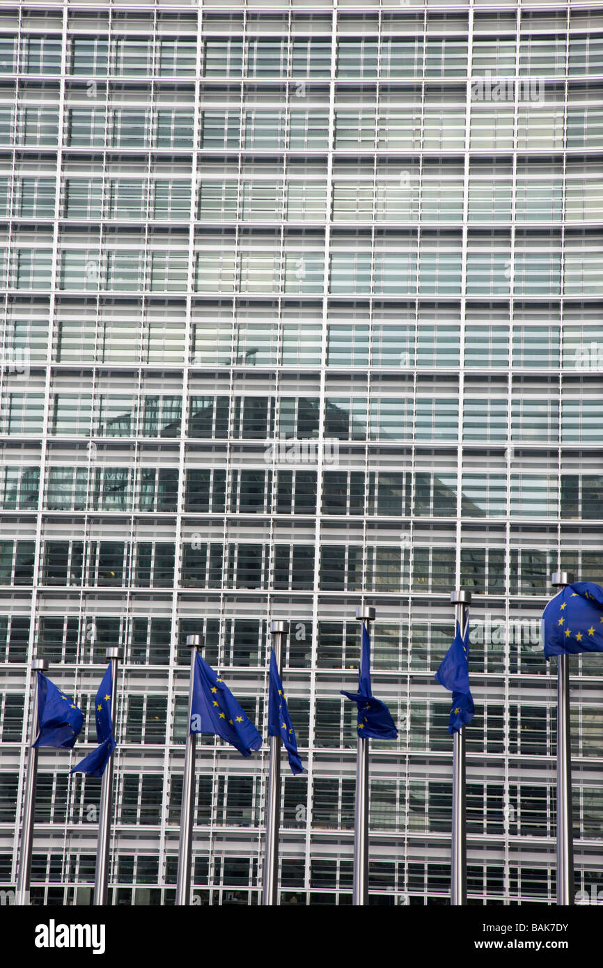 Buildings of the European Commission in Brussels Belgium Stock Photo
