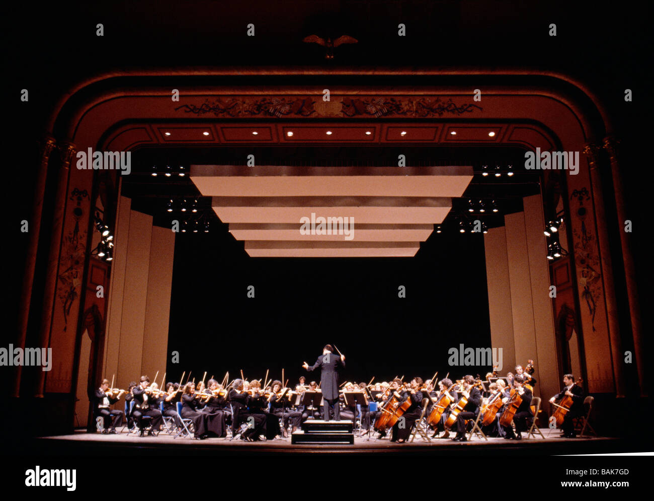 Delaware Symphony Orchestra on stage in Wilmington Delaware USA Stock Photo