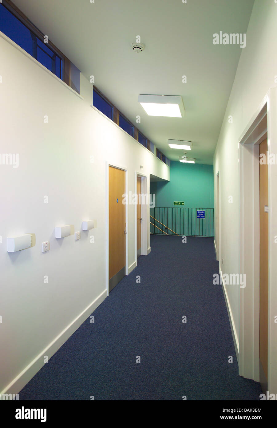 cloister road medical practice corridor on upper floor Stock Photo Alamy