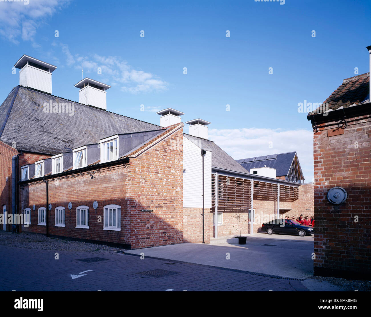 snape maltings concert hall (aldeburgh productions) view of courtyard Stock Photo