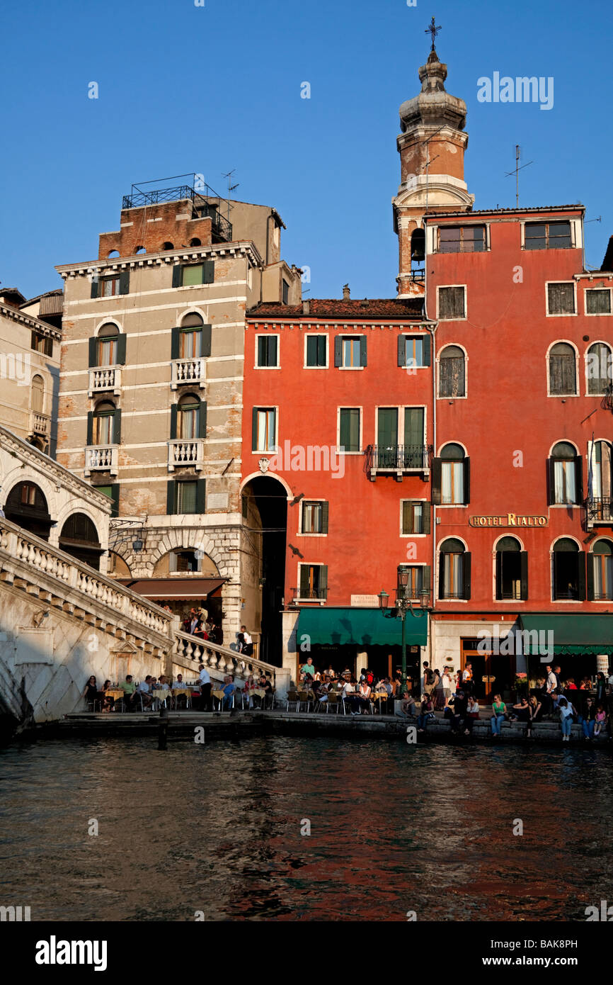 Hotel Rialto Venice Italy tourism tourists Stock Photo