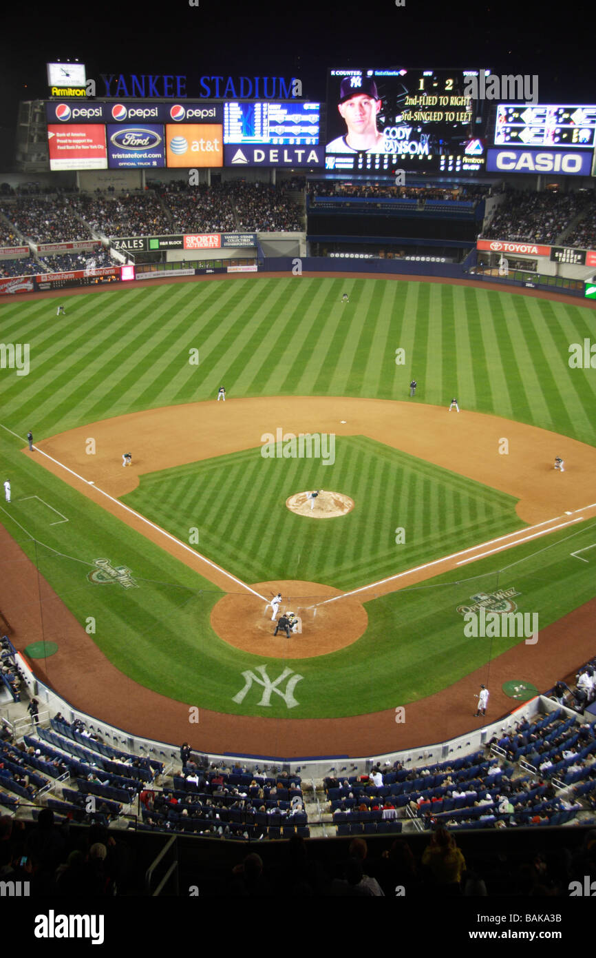 Behind home plate at the new Yankee Stadium during Opening Week 2009 Stock  Photo - Alamy