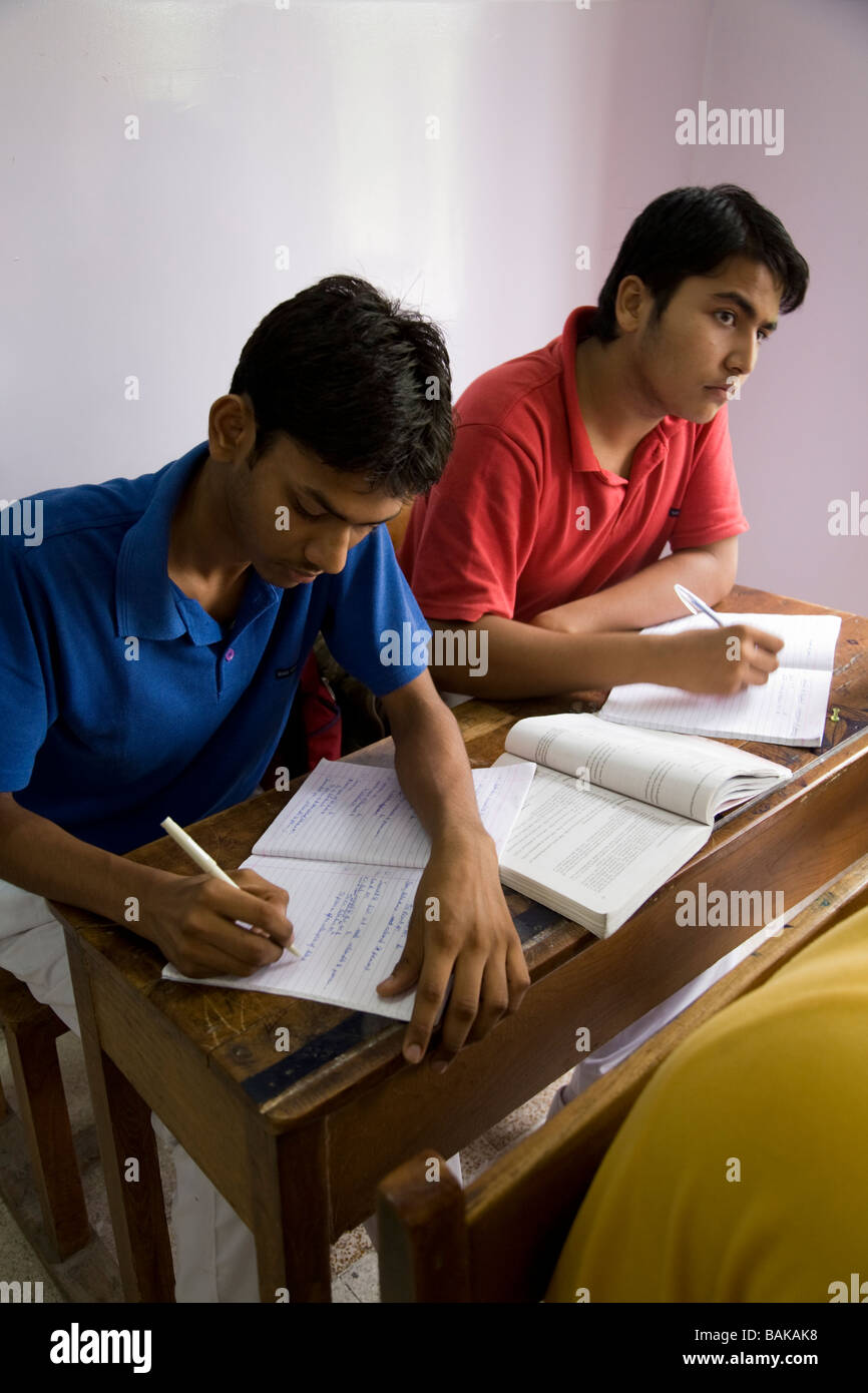 Students in class at school in Hazira, near Surat. Gujarat. India. Stock Photo