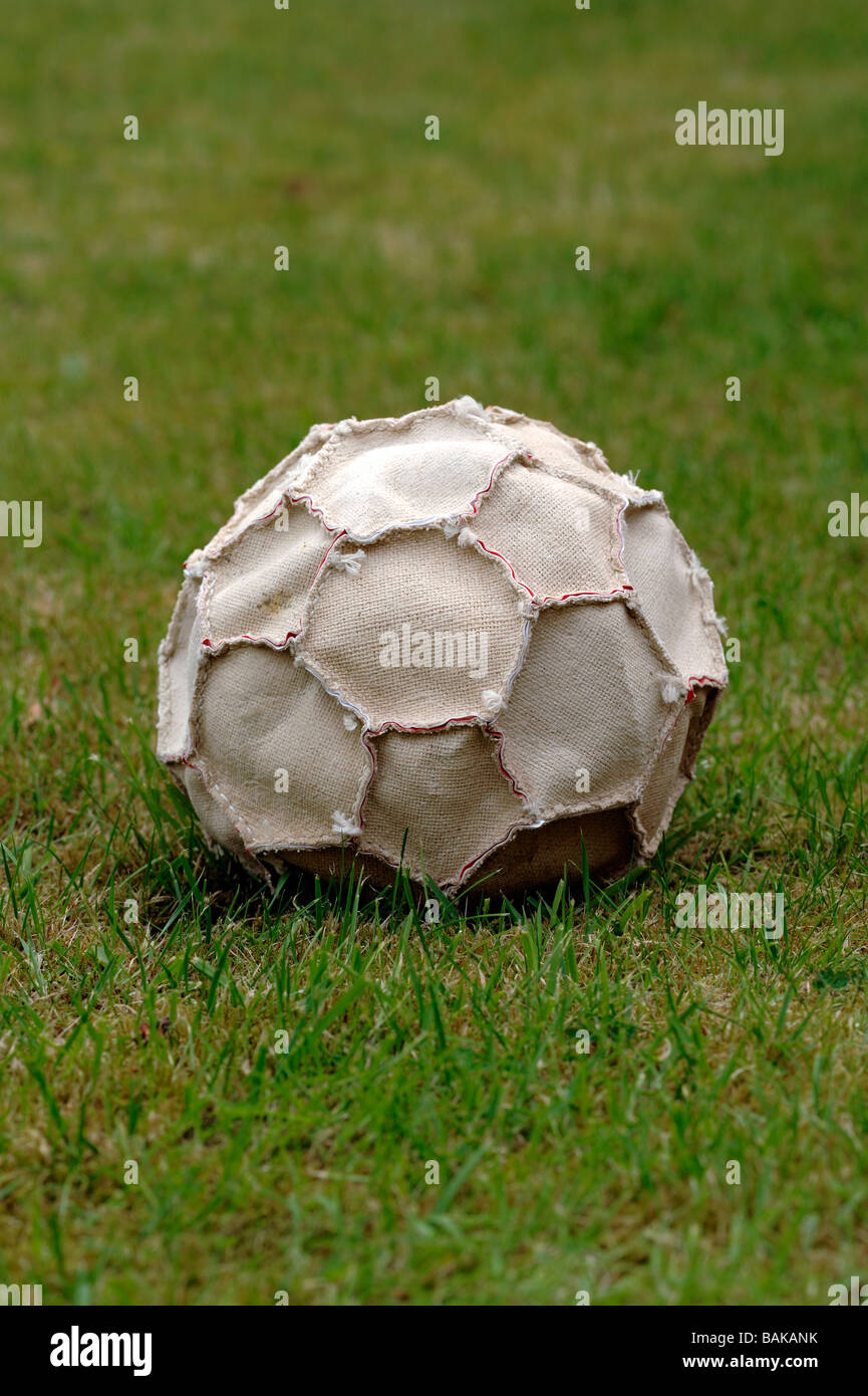 Inside out leather football Stock Photo