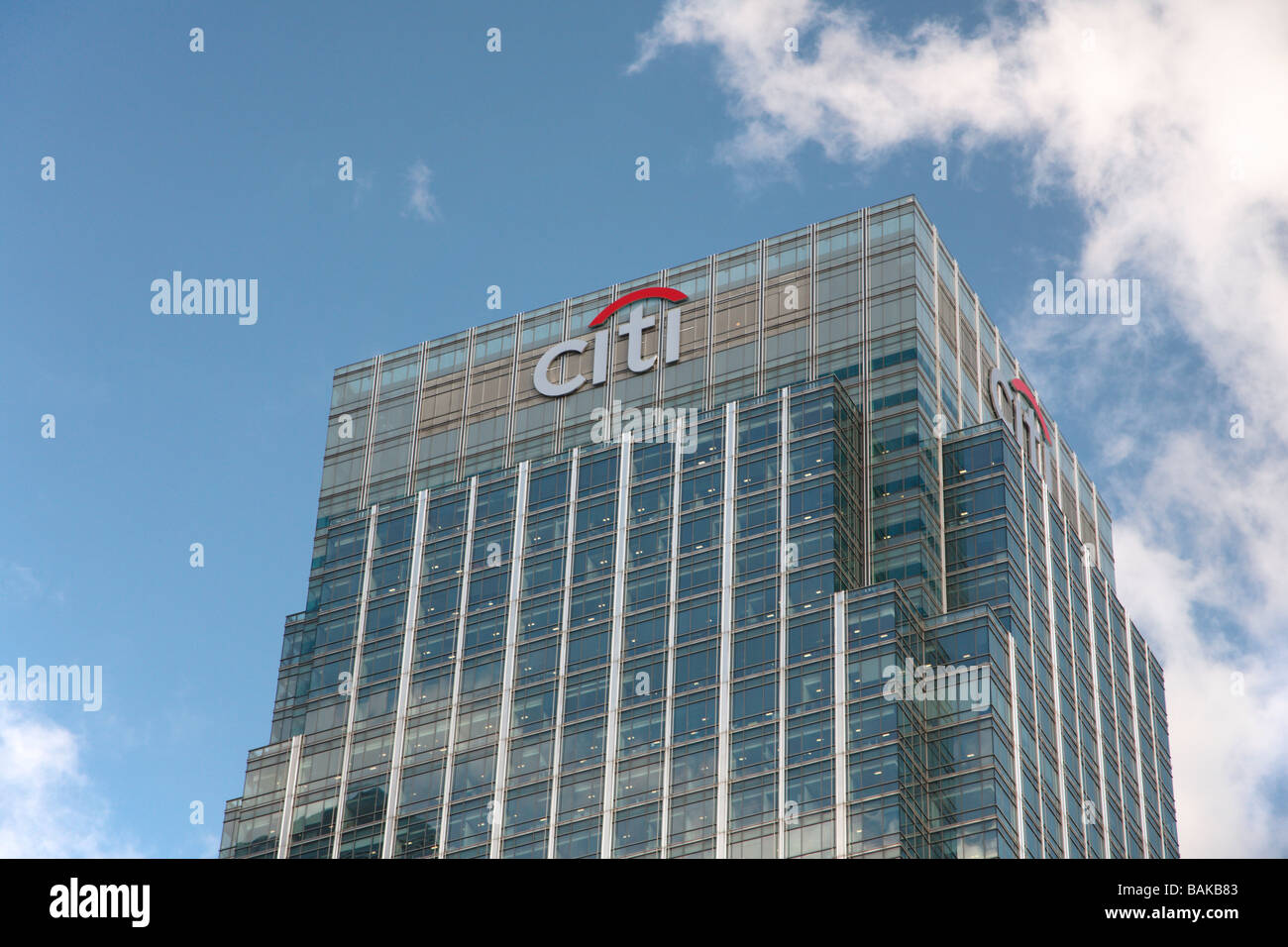 The Citibank tower at Canary Wharf Stock Photo