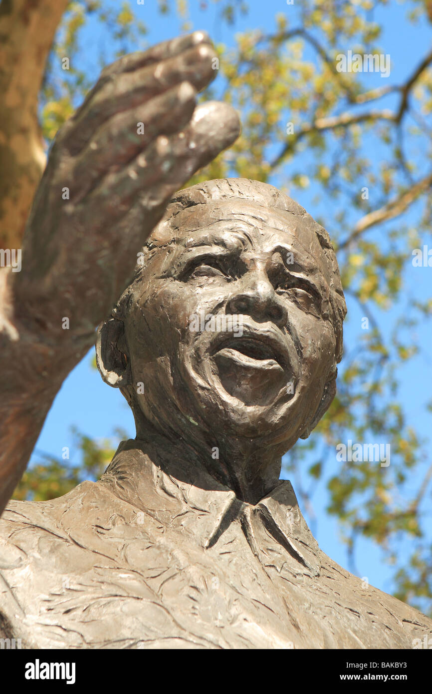 Nelson Mandela bronze statue in Parliament Square Westminster London by