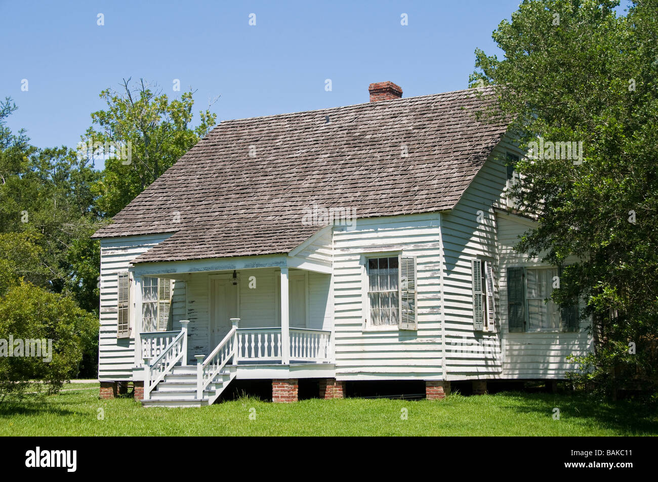 Acadian house, Vermilionville, Lafayette, Louisiana. Stock Photo