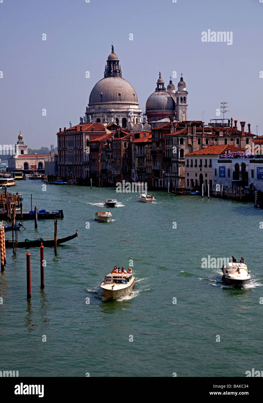 Grand Canal, Santa Maria della Salute, Venice Italy Stock Photo