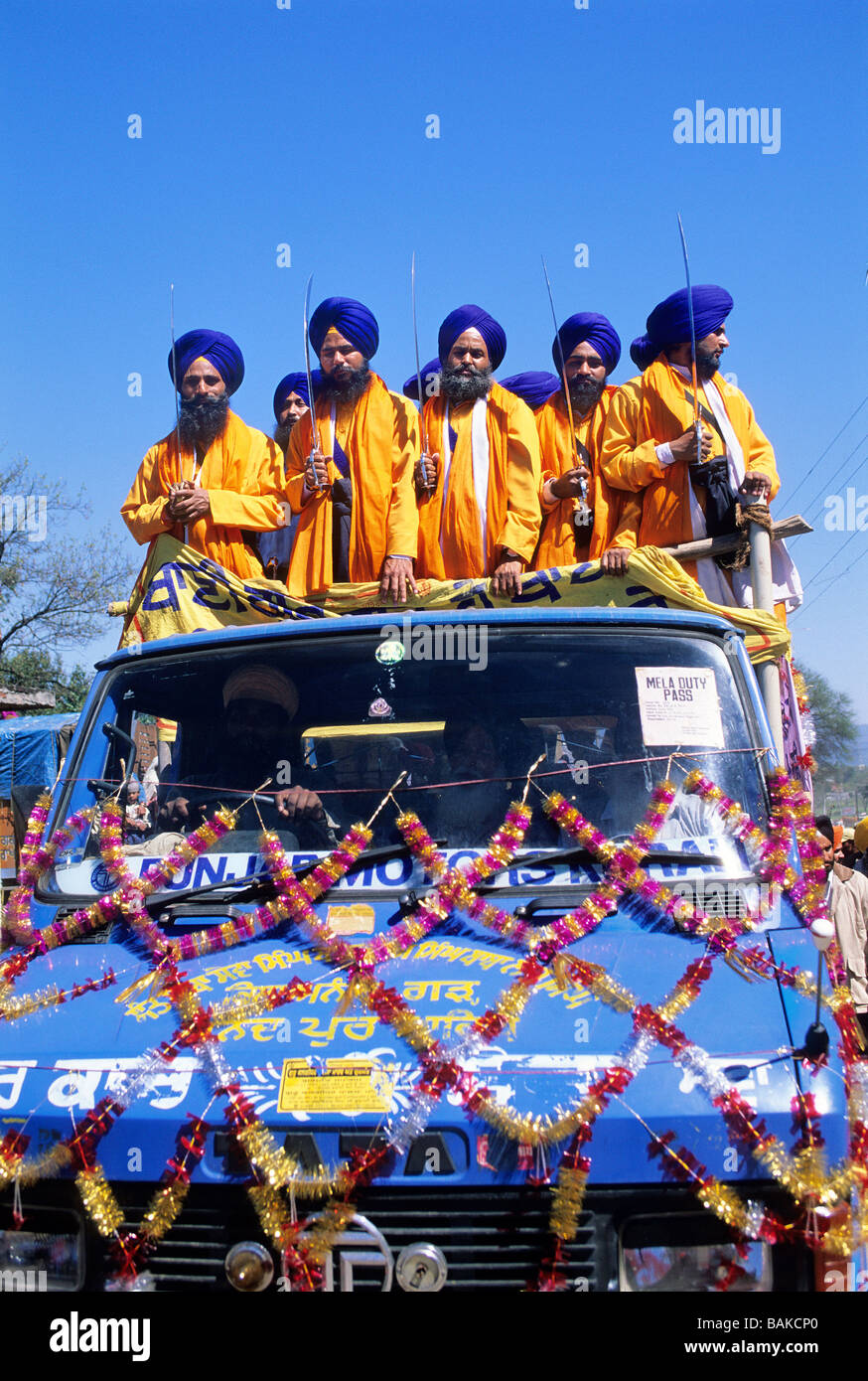 India, Punjab State, Anandpur Sahib, procession of the Hola Mohalla, sikh festival Stock Photo