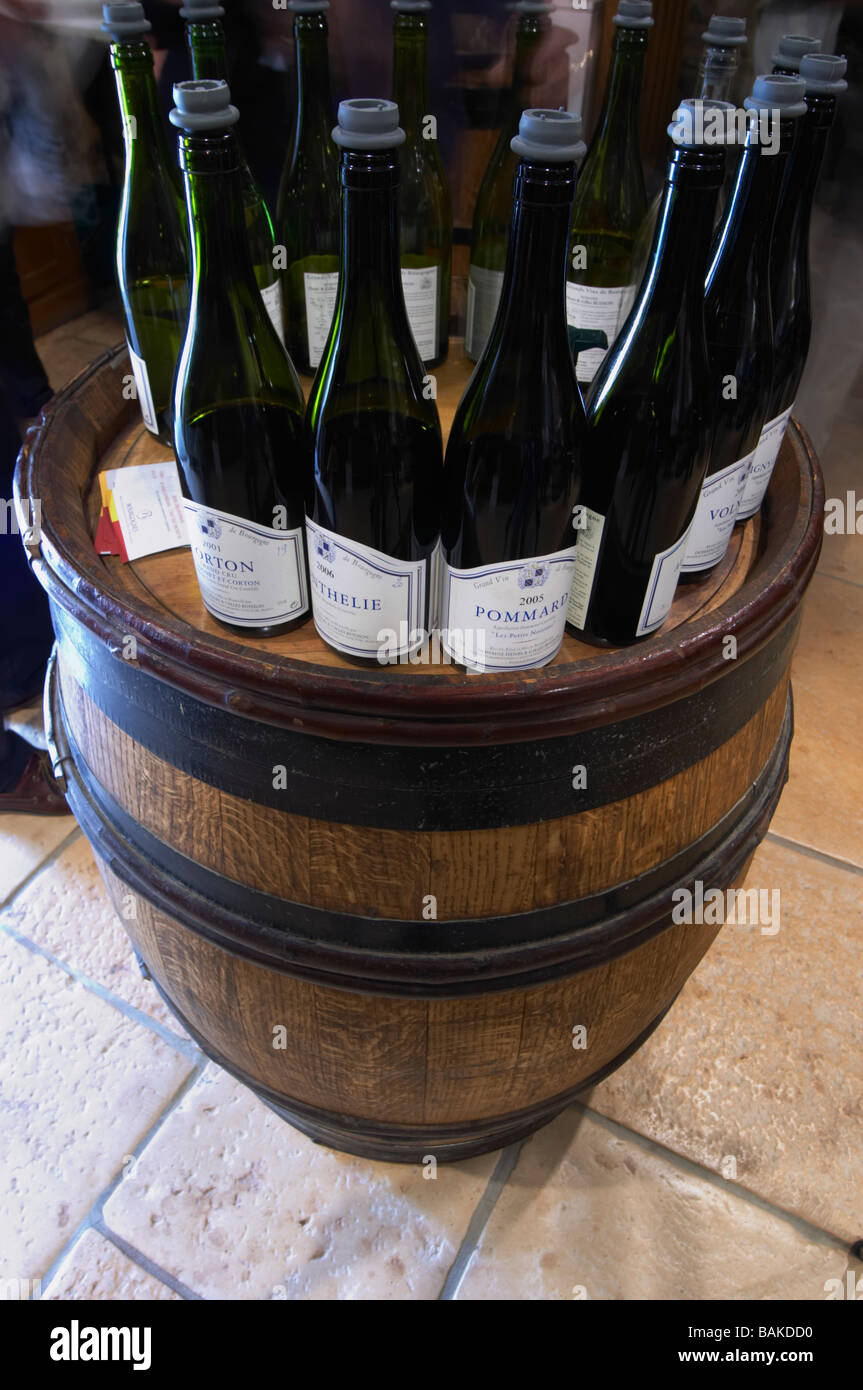 Burgundy wine shop tasting bottles hires stock photography and images