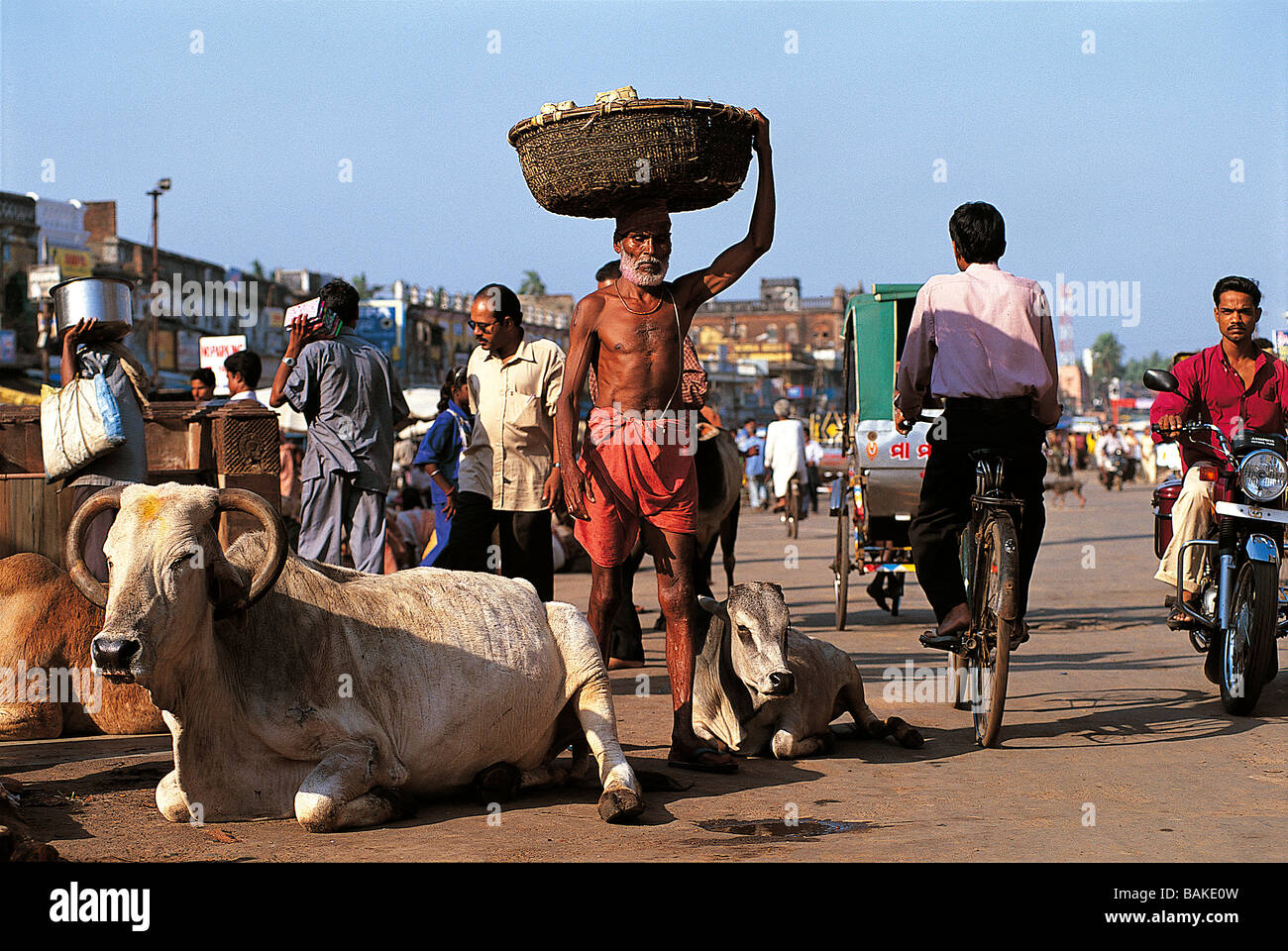 India, Orissa State, Puri, Grand road Stock Photo Alamy
