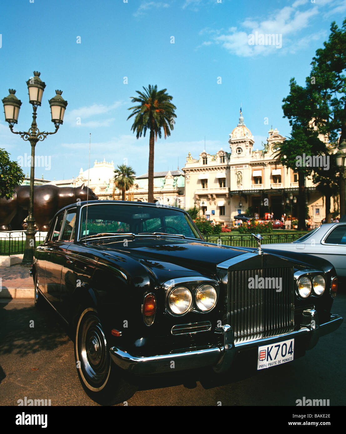 A Rolls Royce at the Grand Casino Monte Carlo Monaco MC MCO MON Principality of Monaco Monte Carlo A fomaus Rolly Royce Stock Photo