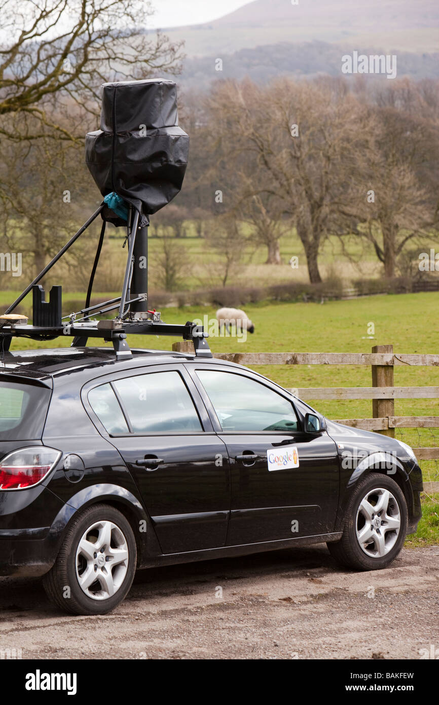 The Google street map car which is taking photographs of every street in the UK Stock Photo