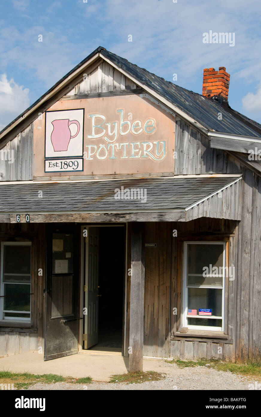 Craftsman making pottery at the famous Bybee Pottery in Bybee Kentucky