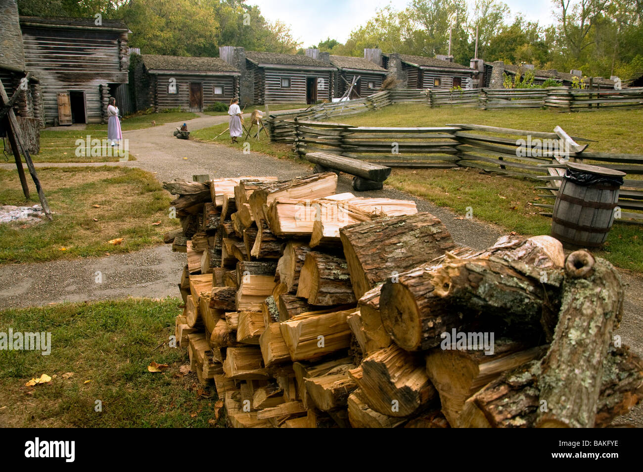 Exhibit at Fort Boonesborough State Park near Richmond, Kentucky Stock Photo