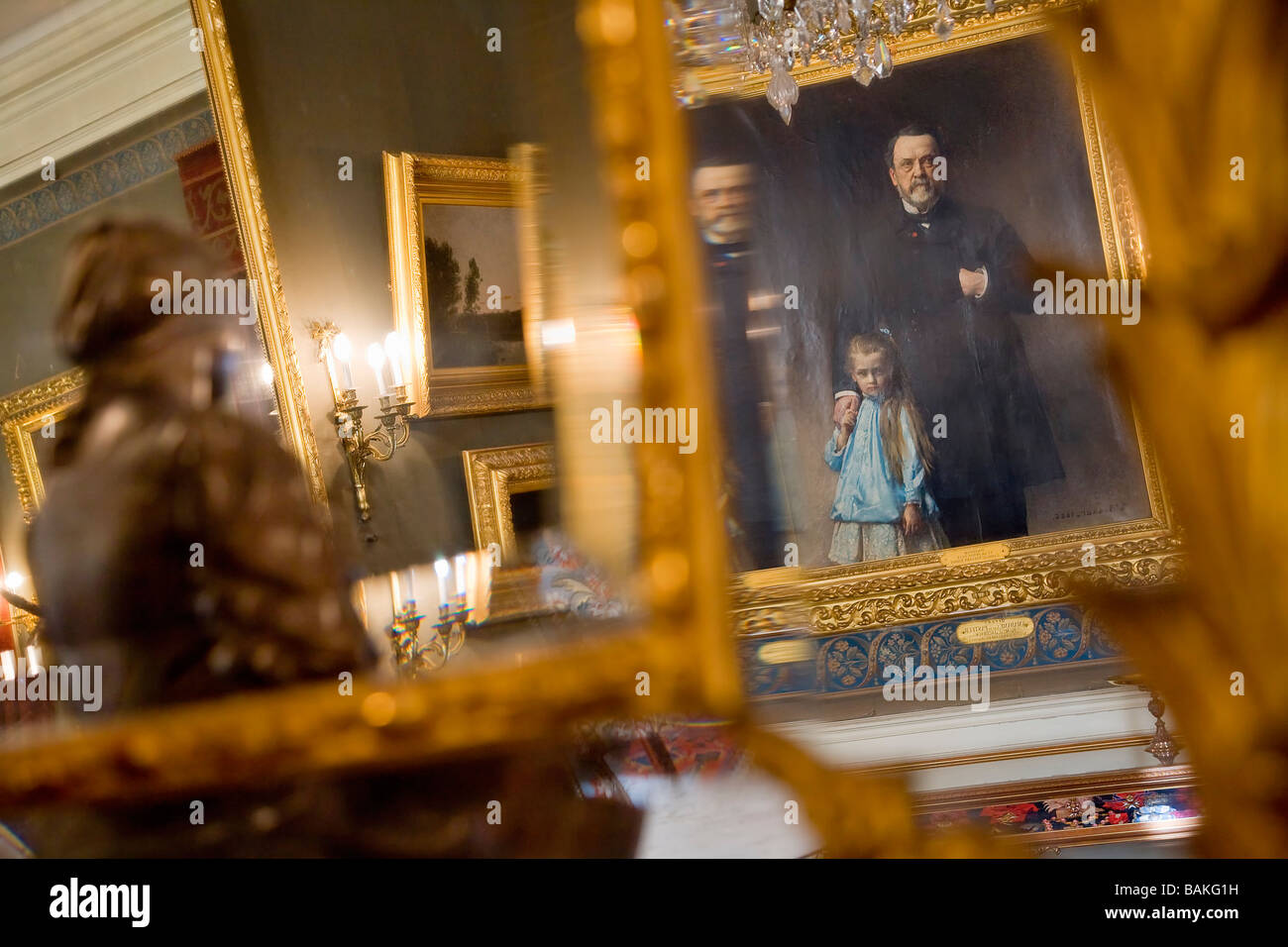 France, Paris, Pasteur Museum, portrait of Pasteur with his granddaughter Stock Photo