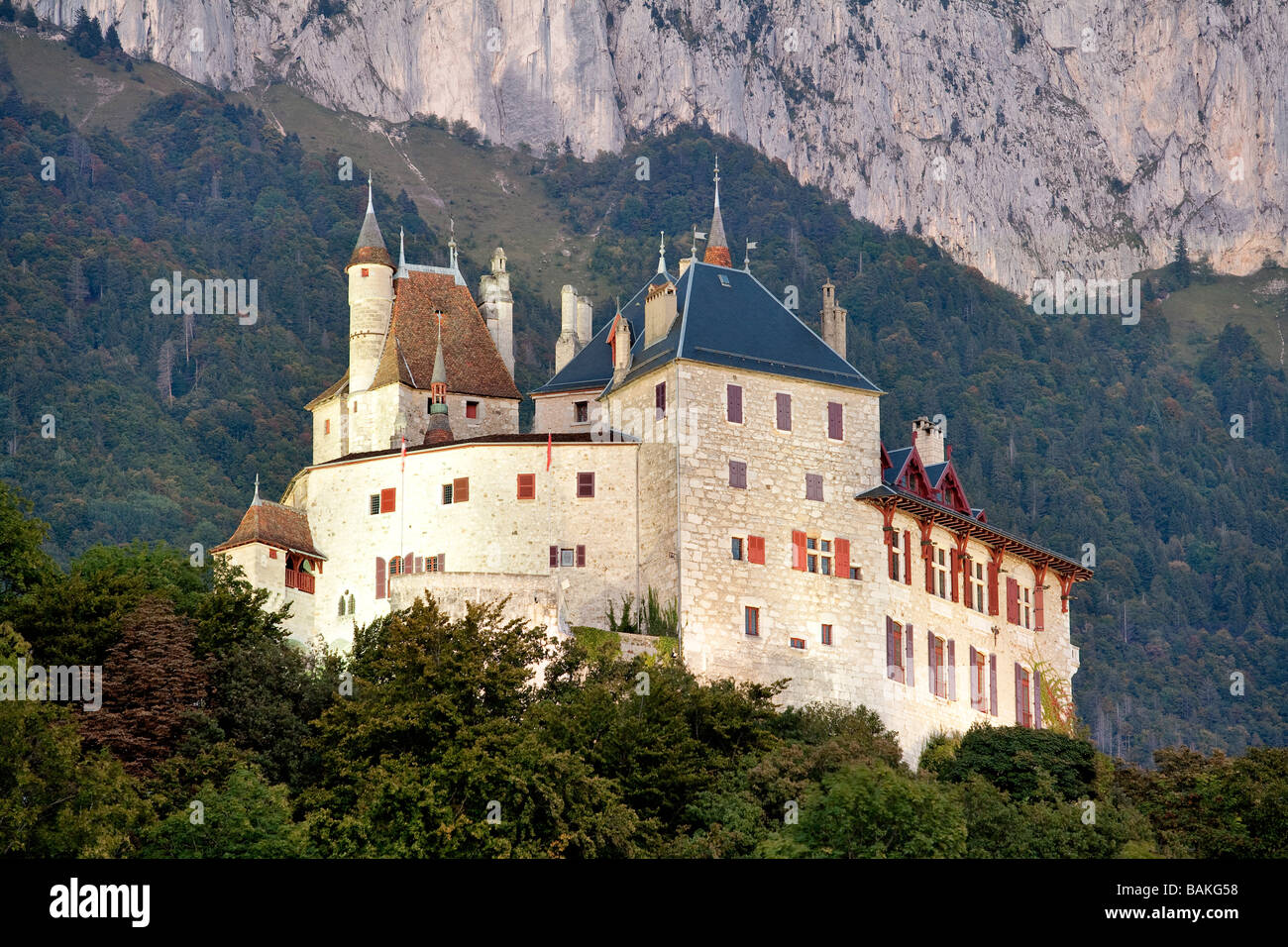 France, Haute Savoie (74), Menthon St Bernard, castle above Annecy Lake ...