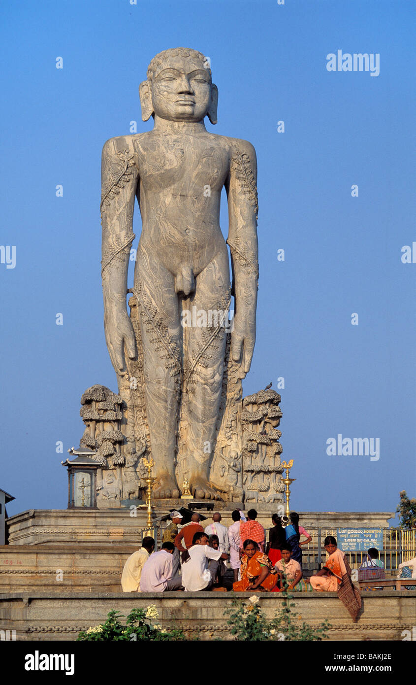 India, Karnataka State, Dharmastala, giant statue of prophet Bahubali