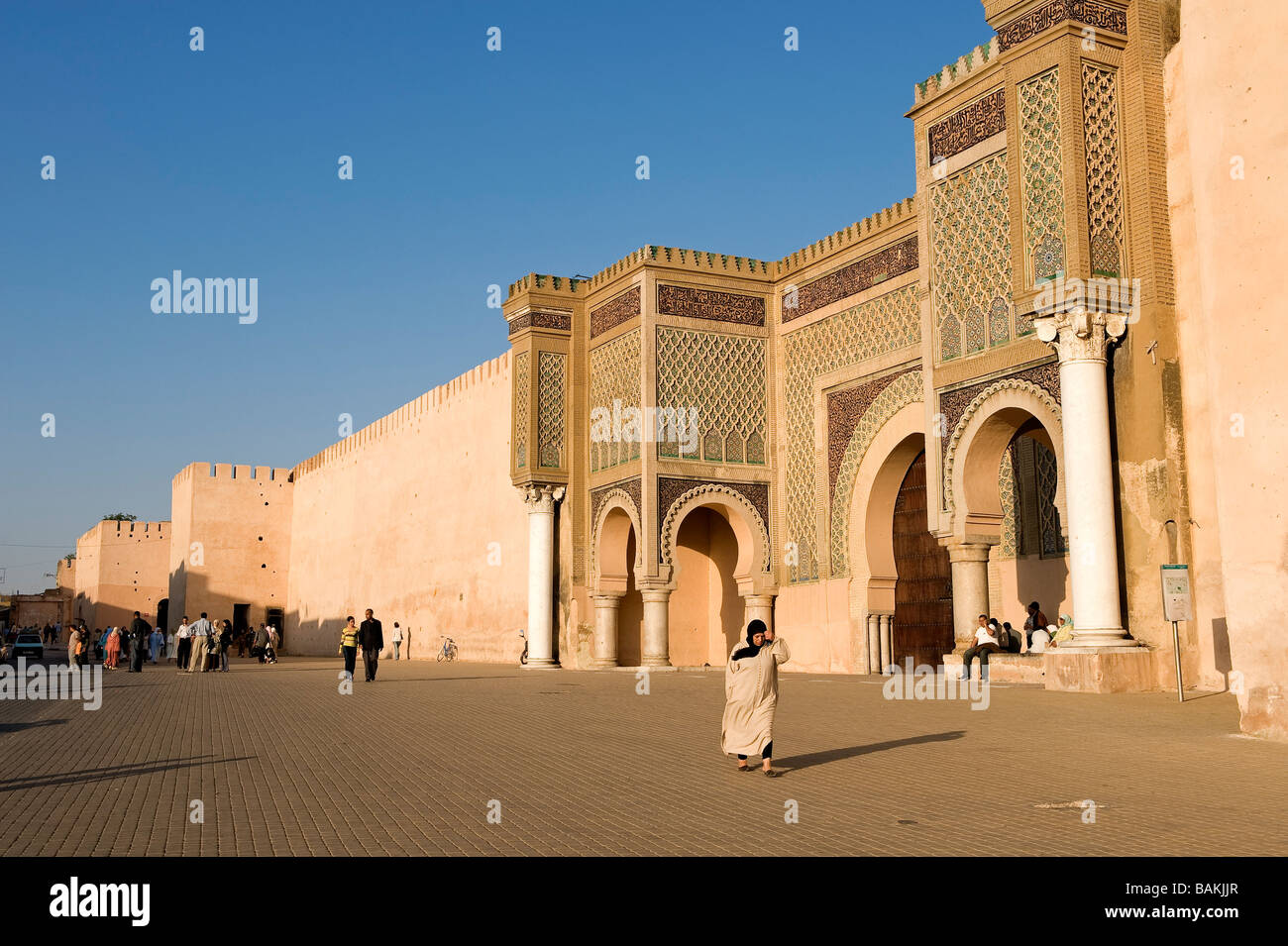 Morocco, Meknes Tafilalet Region, Meknes, Imperial City, medina listed as World Heritage by UNESCO, Bab El Mansour Gate between Stock Photo