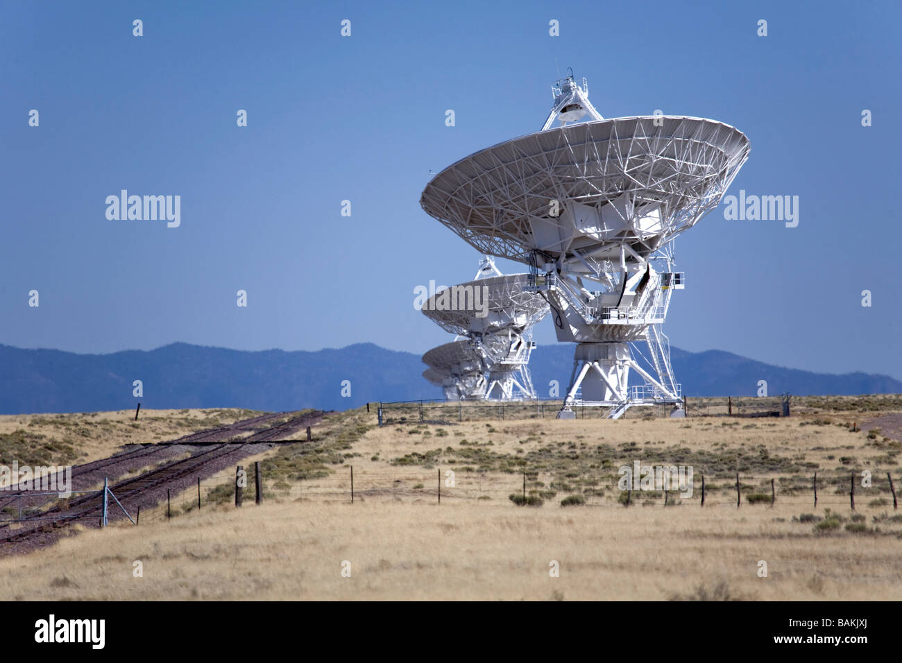 Dish antennas at the Very Large Array near Magdalena New Mexico Stock Photo