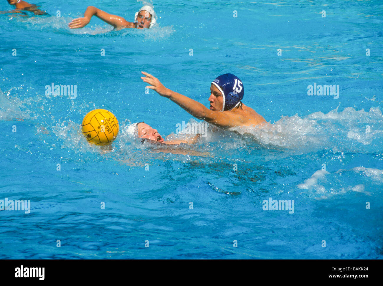 water polo swim sport game compete leap ball pool team play aggression