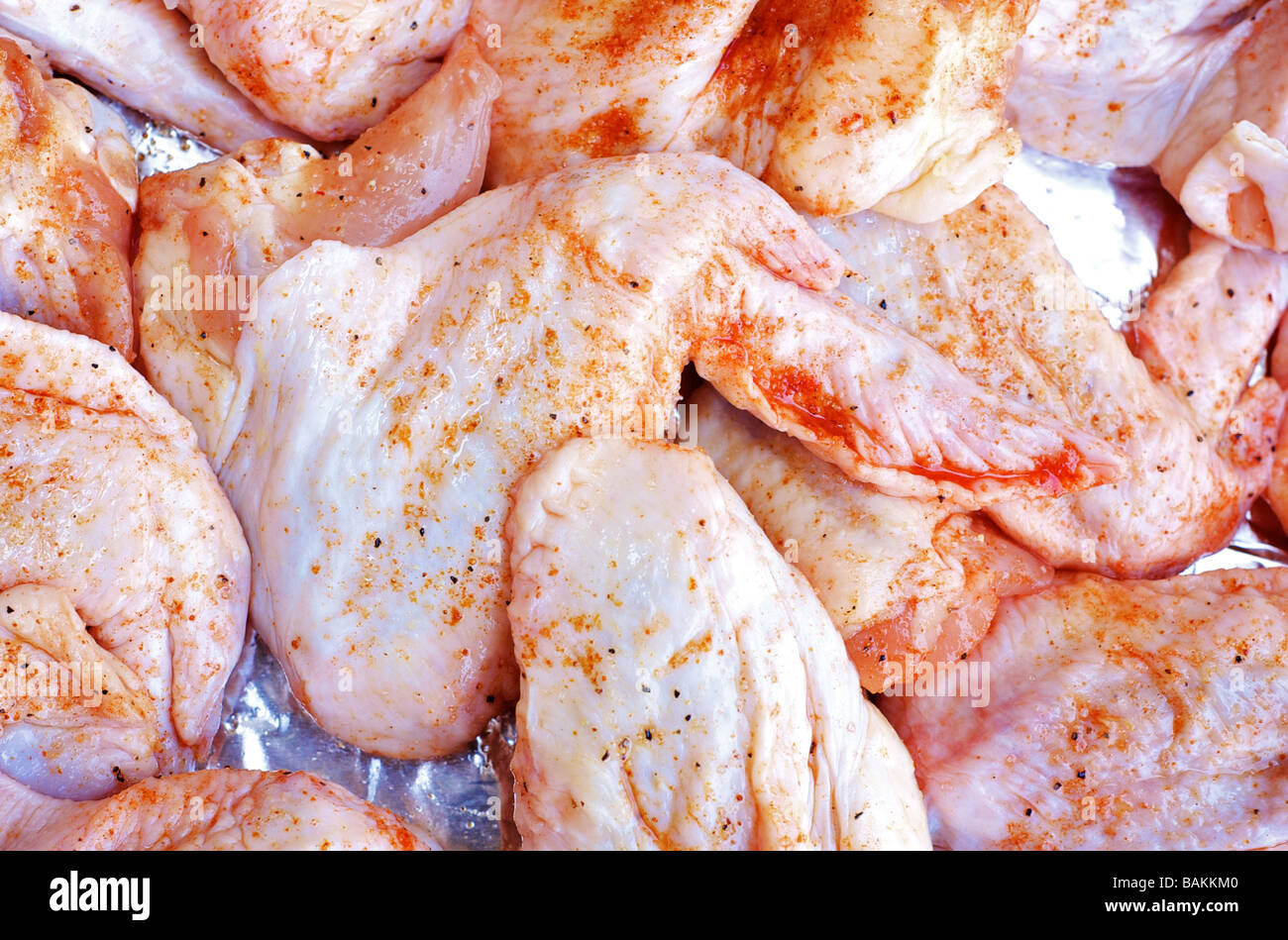 Seasoned Chicken Wings, Uncooked Stock Photo Alamy