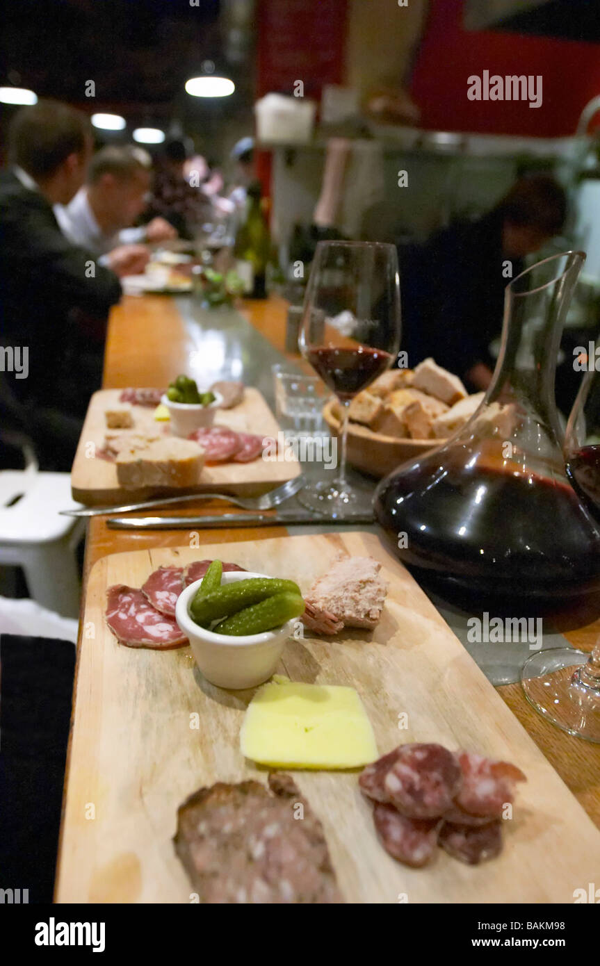 charcuteries wine and bread bar counter aoc restaurant avignon rhone ...