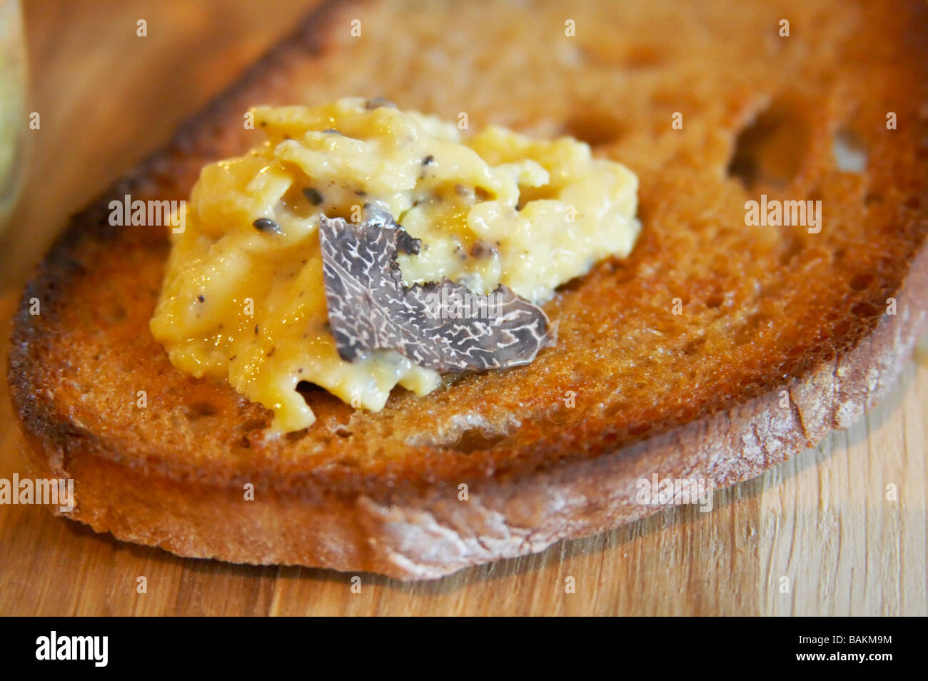 scrambled egg fresh black truffles and bread rhone france Stock Photo