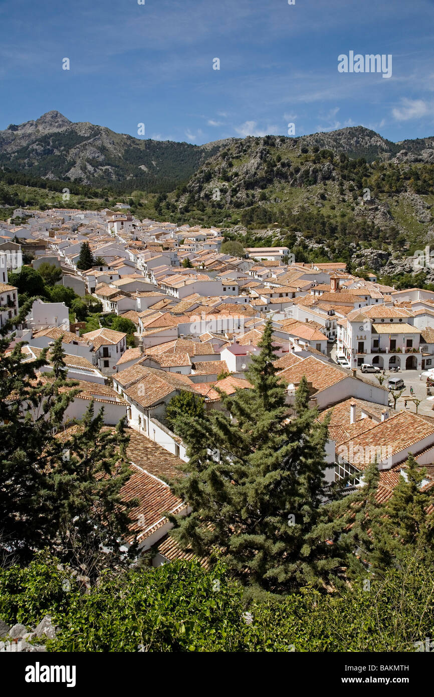 White Village of Grazalema Sierra de Cadiz Andalusia Spain Stock Photo