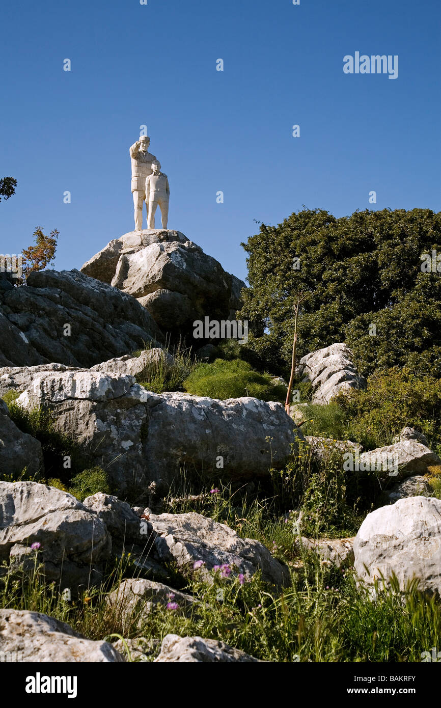 Monument to the Game Warden Serranía de Ronda Malaga Andalusia Spain Stock Photo
