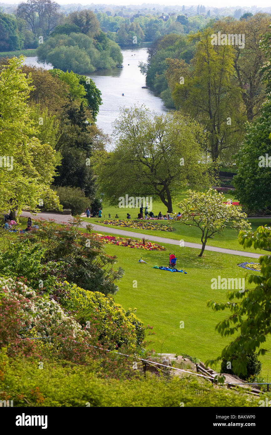 View of Thames River from Richmond Hill Richmond TW10 Surrey United Kingdom Stock Photo