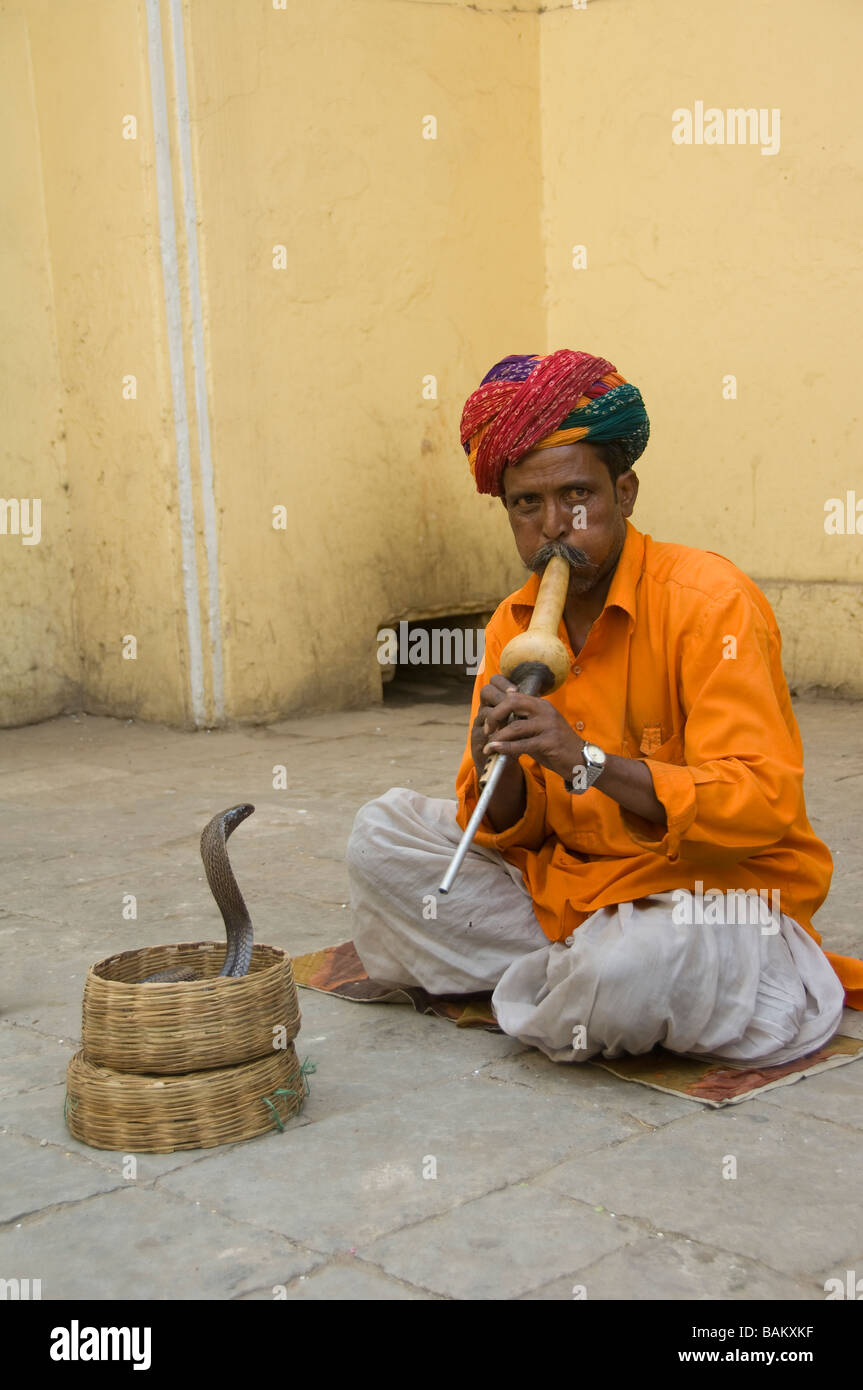 Snake charmer Jaipur Rajasthan India Stock Photo - Alamy