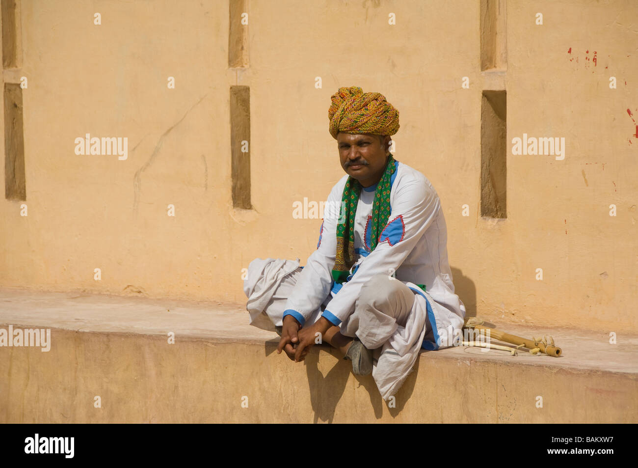 Indian man sitting in the street Jaipur Rajasthan India Stock Photo - Alamy