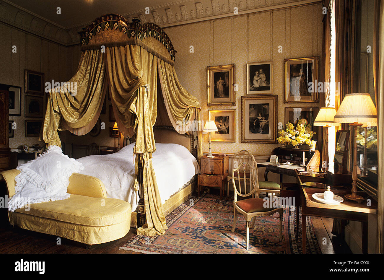 United Kingdom, Yorkshire, Castle Howard, bedroom Stock Photo
