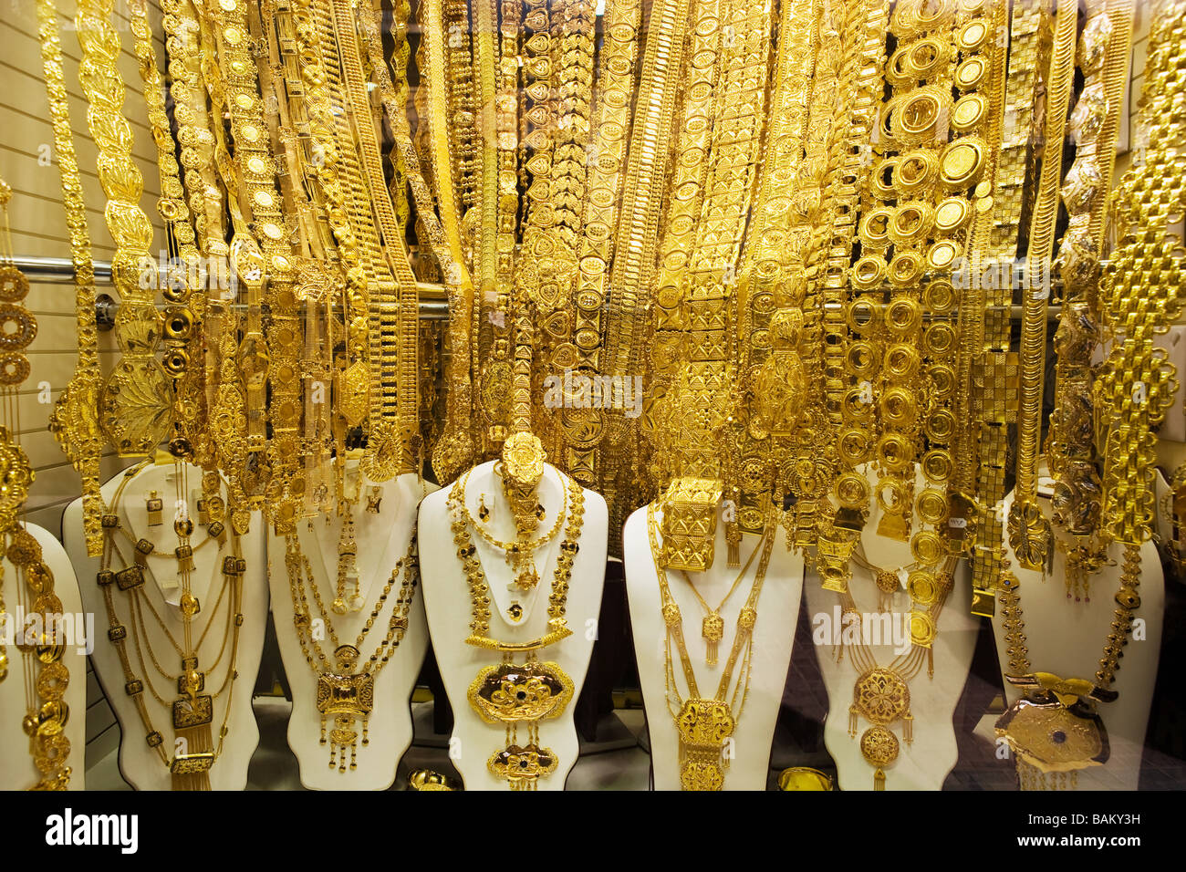 Jewellery in gold souk Stock Photo