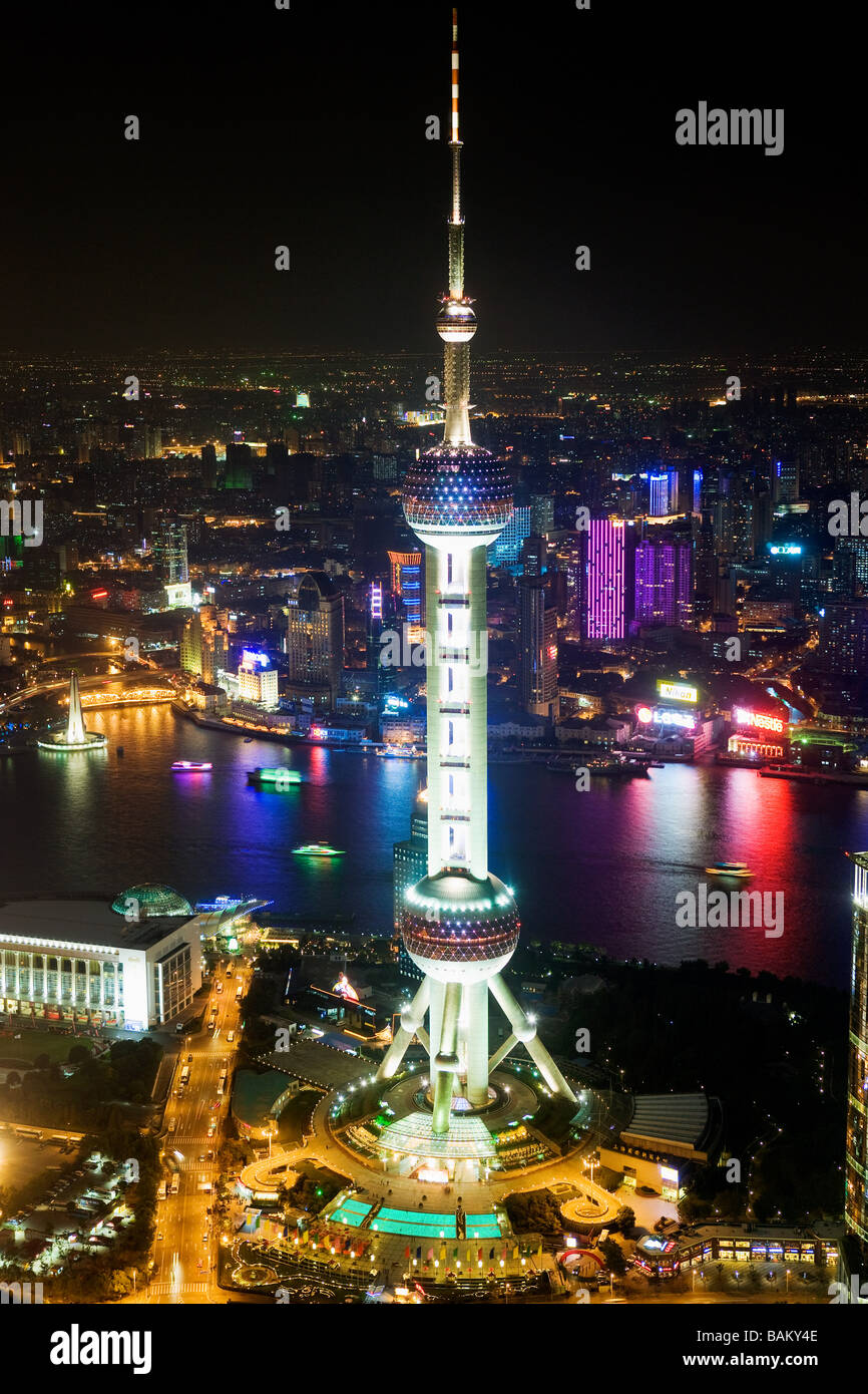 Oriental pearl tower shanghai Stock Photo