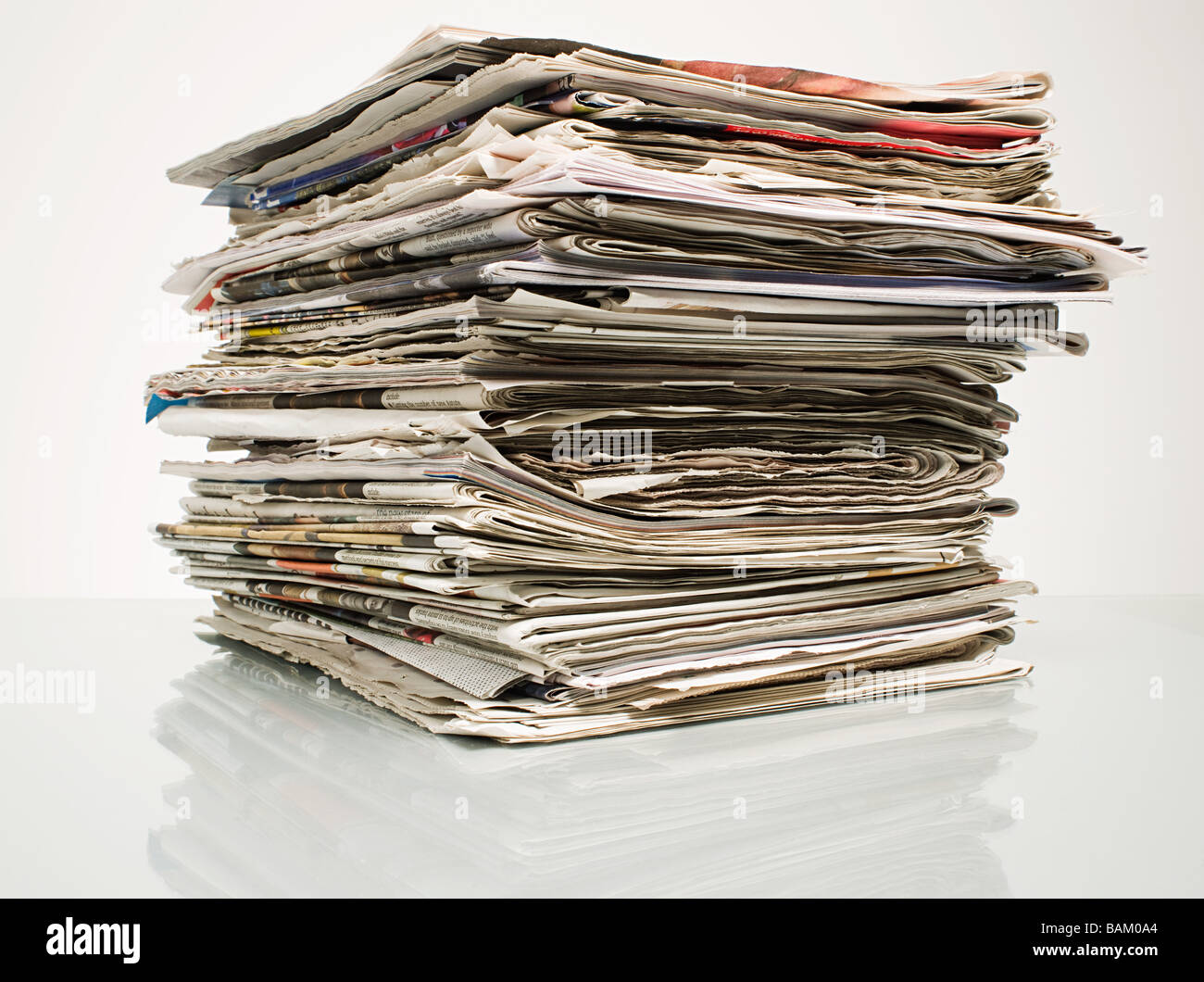 Stack of newspapers Stock Photo