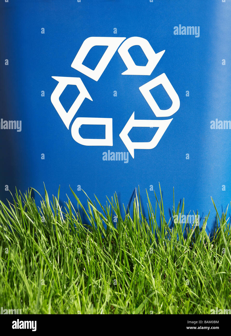 Recycling bin and grass Stock Photo Alamy