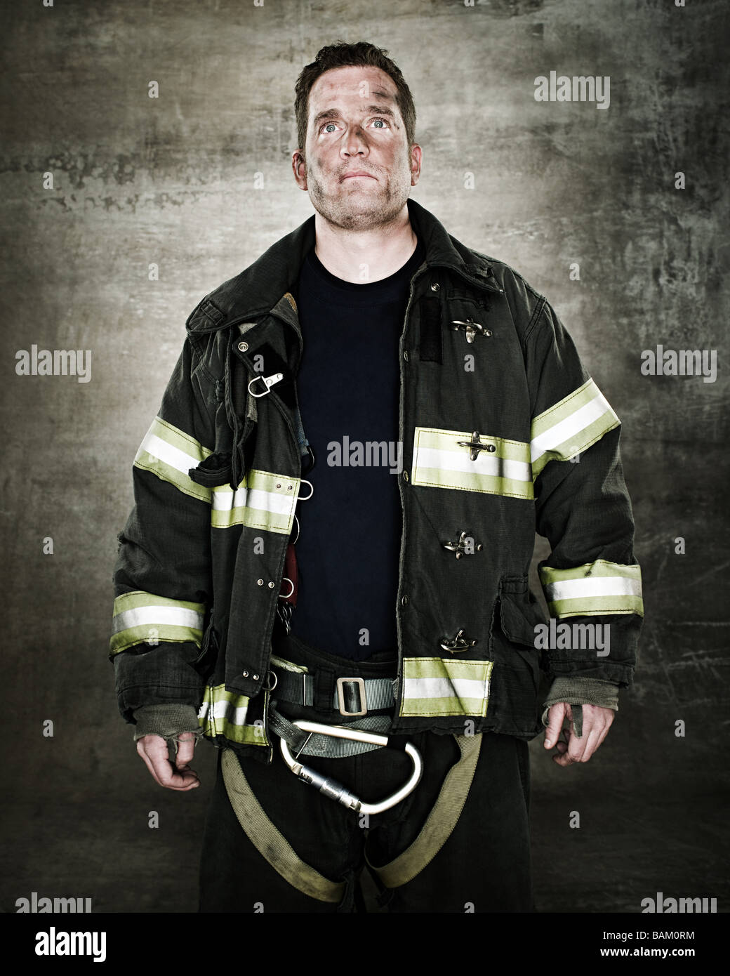 Portrait of a firefighter Stock Photo