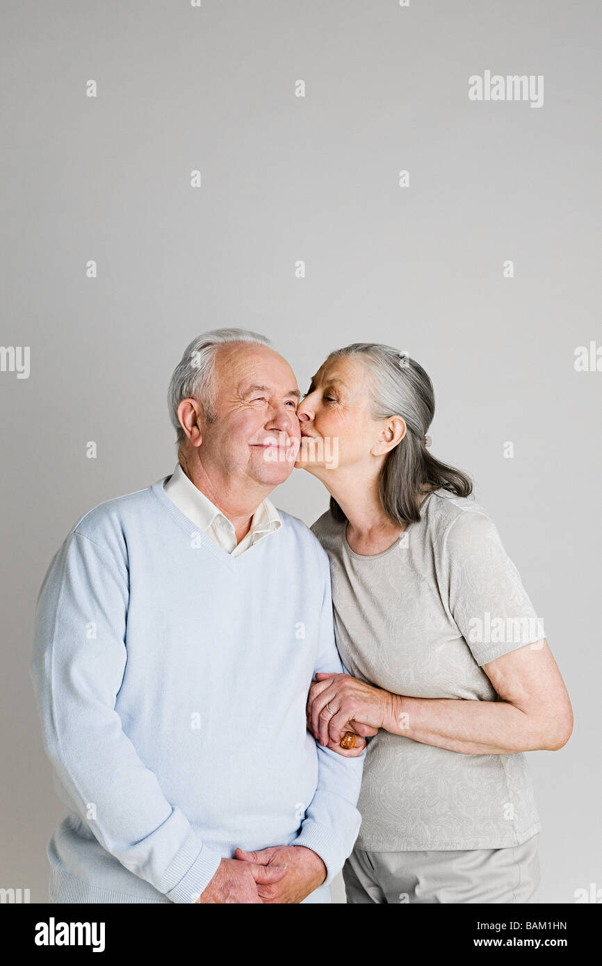 Older woman kissing husband hires stock photography and images Alamy