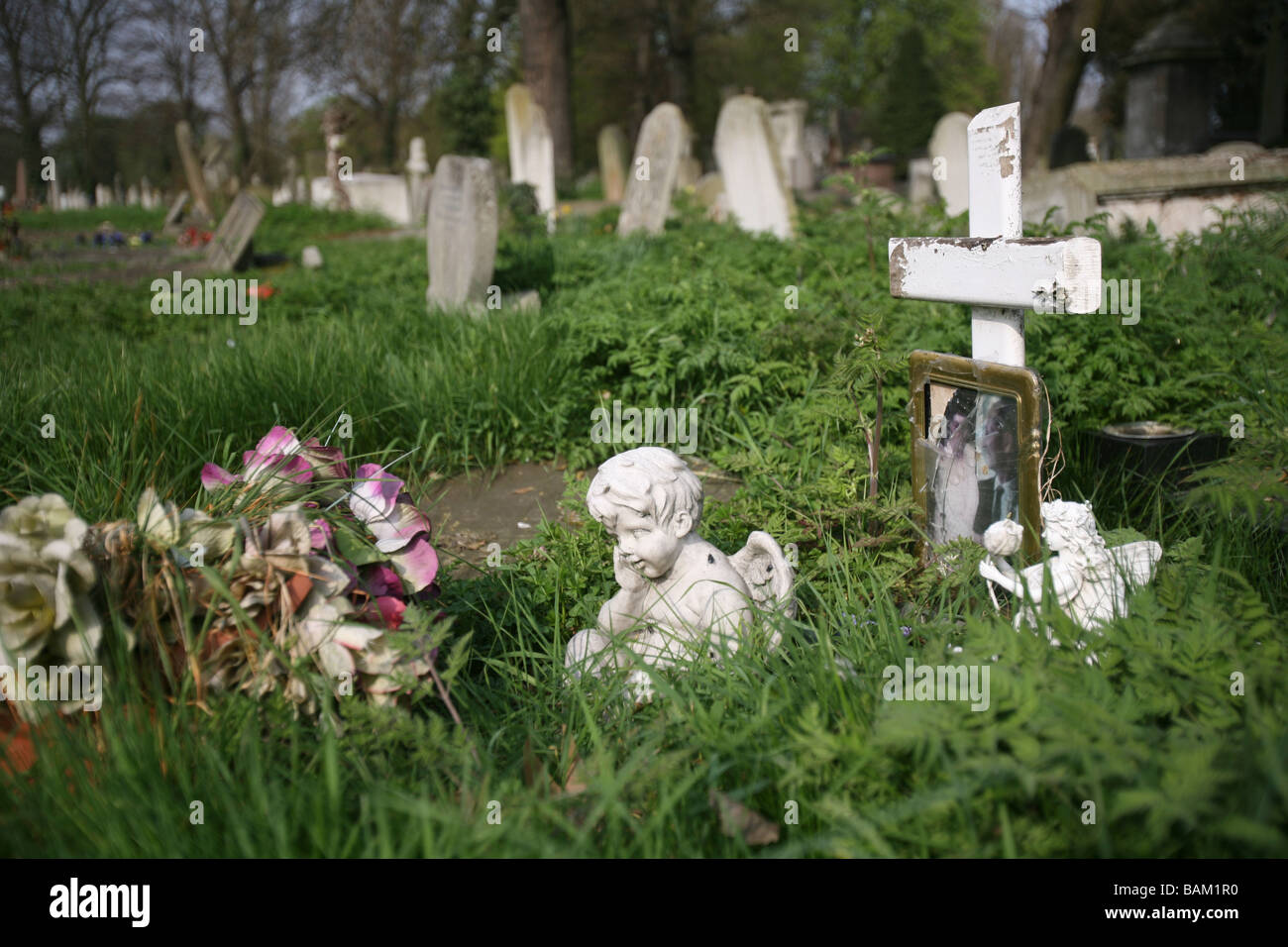 Kensal Green cemetery in North West London UK 06 April 2009 Photo by Tal Cohen Stock Photo
