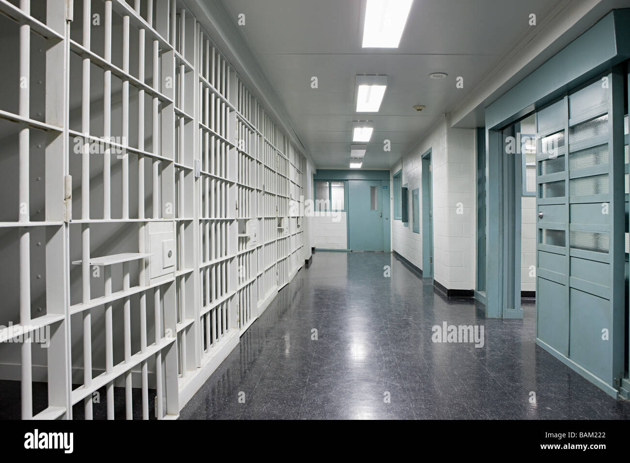 Prison corridor Stock Photo