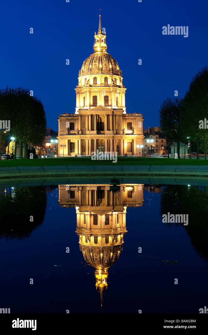 France, Paris, the Invalides illuminated Stock Photo