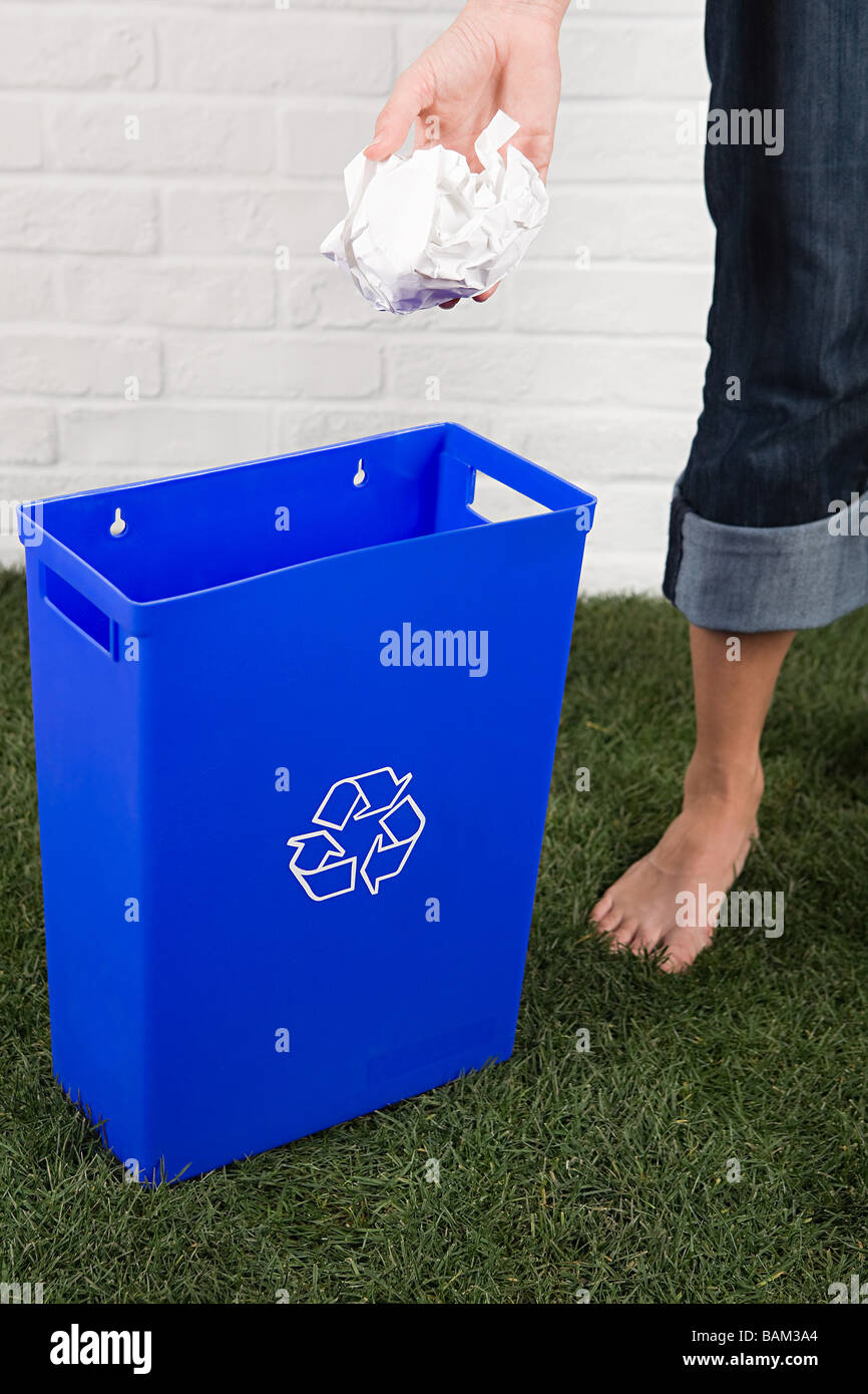 Blue Recycling Bin High Resolution Stock Photography and Images Alamy