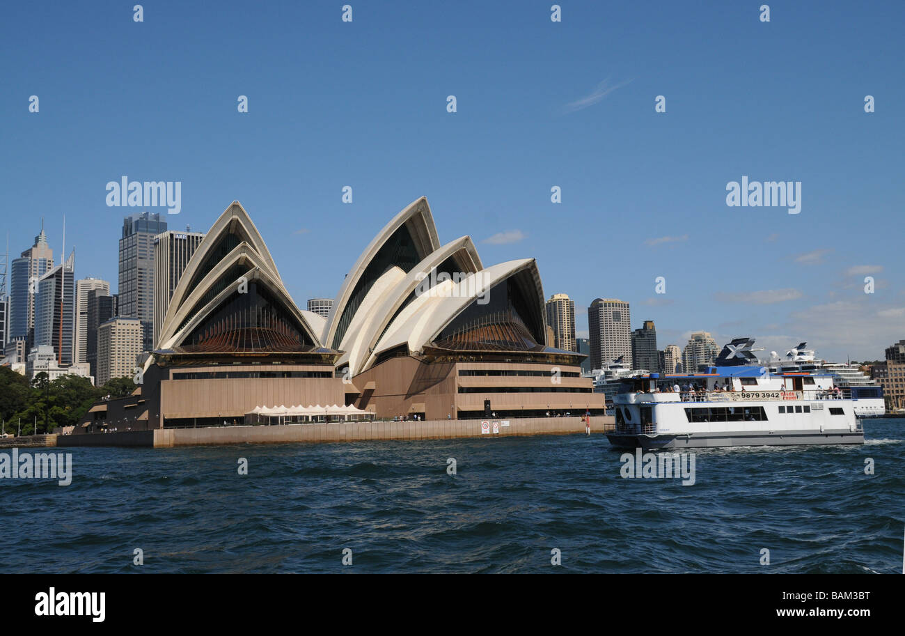 Sydney,AustraliaView of City withOpera House built in 2003, designed by Jorn Utzon, one of the word's most distinctive buildings Stock Photo