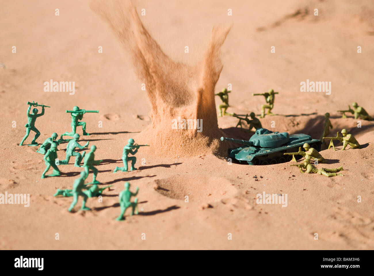 Toy soldiers fighting Stock Photo