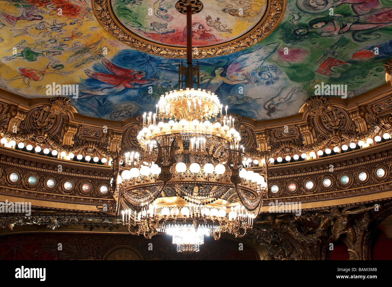 France Paris Garnier Opera House The Ceiling Painted By Chagall