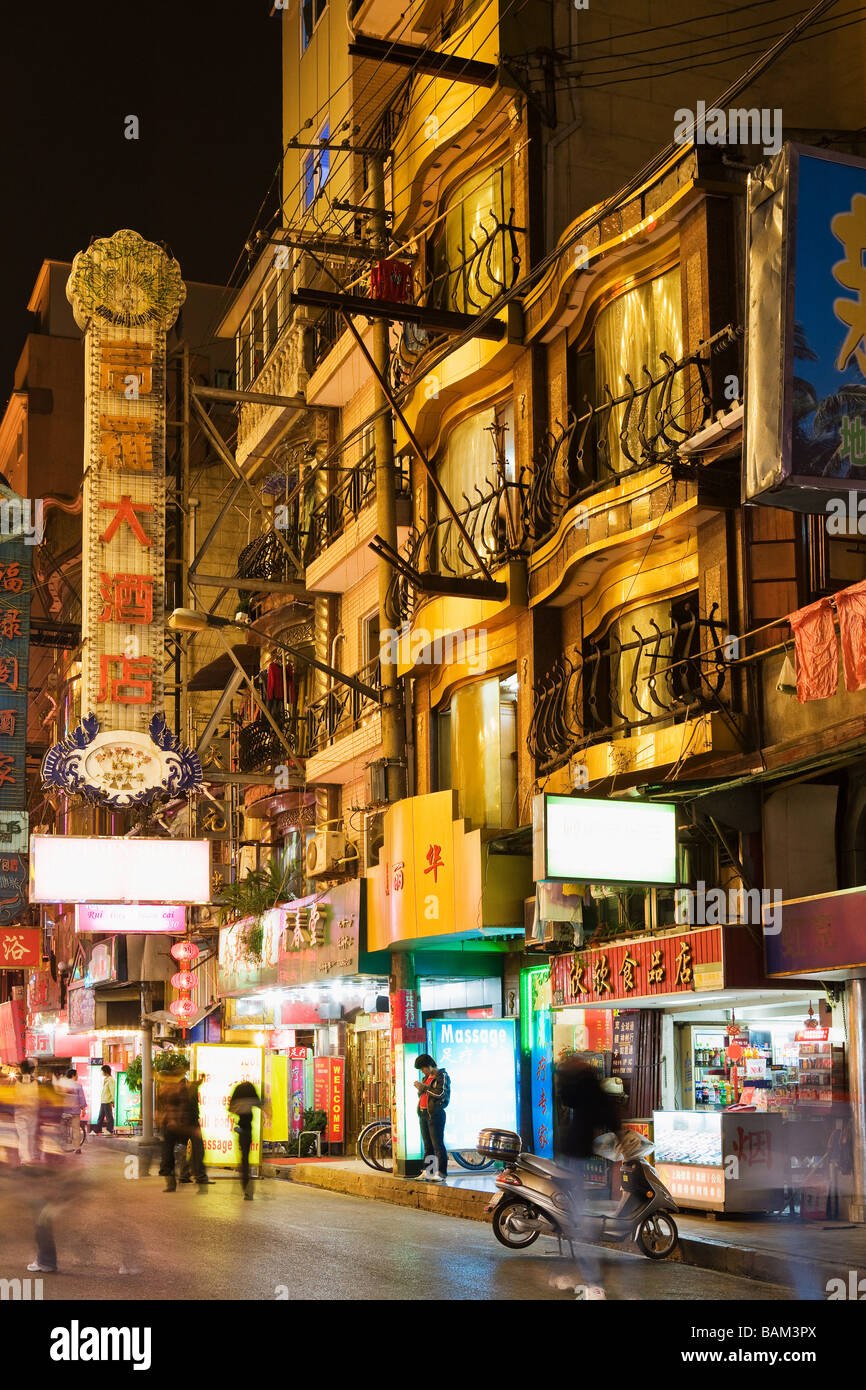 Shanghai street at night Stock Photo