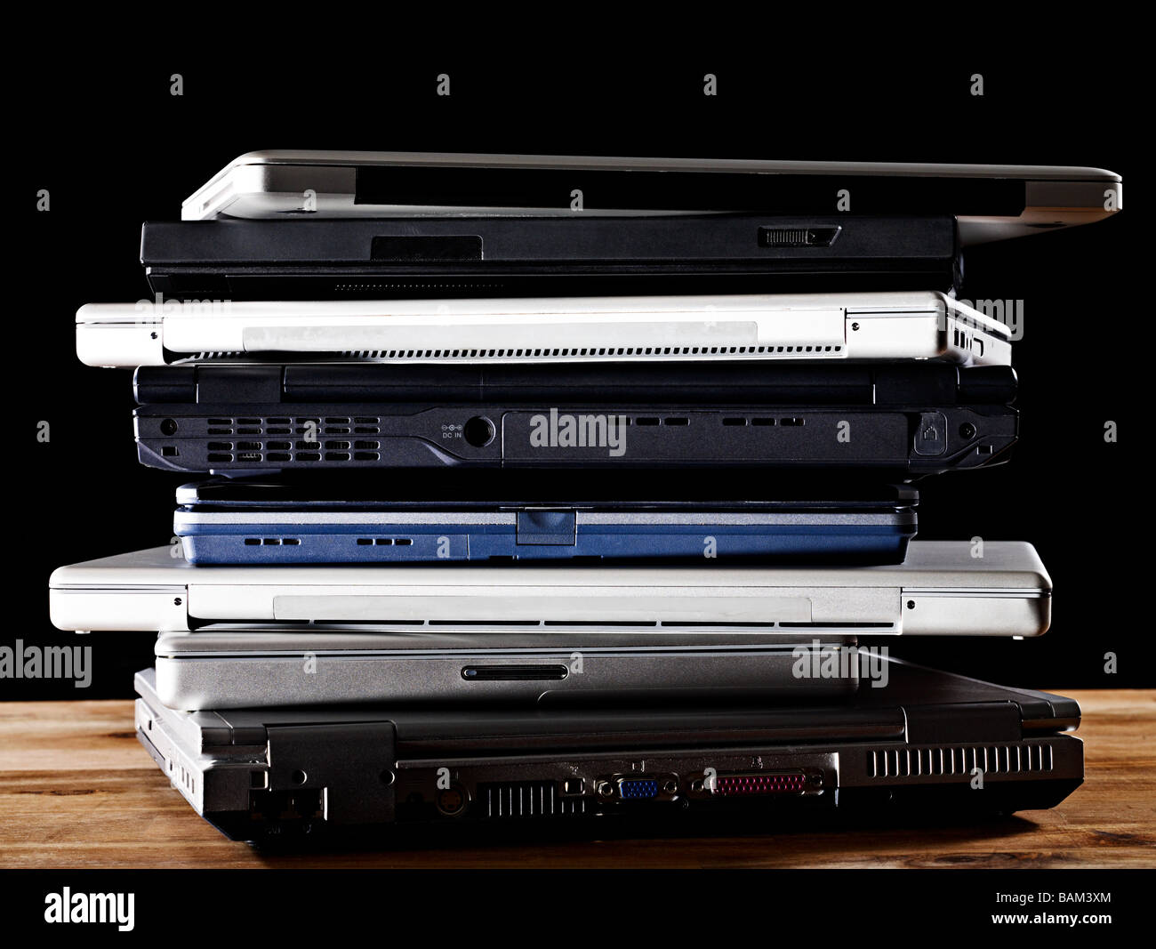 Stack of laptop computers Stock Photo Alamy